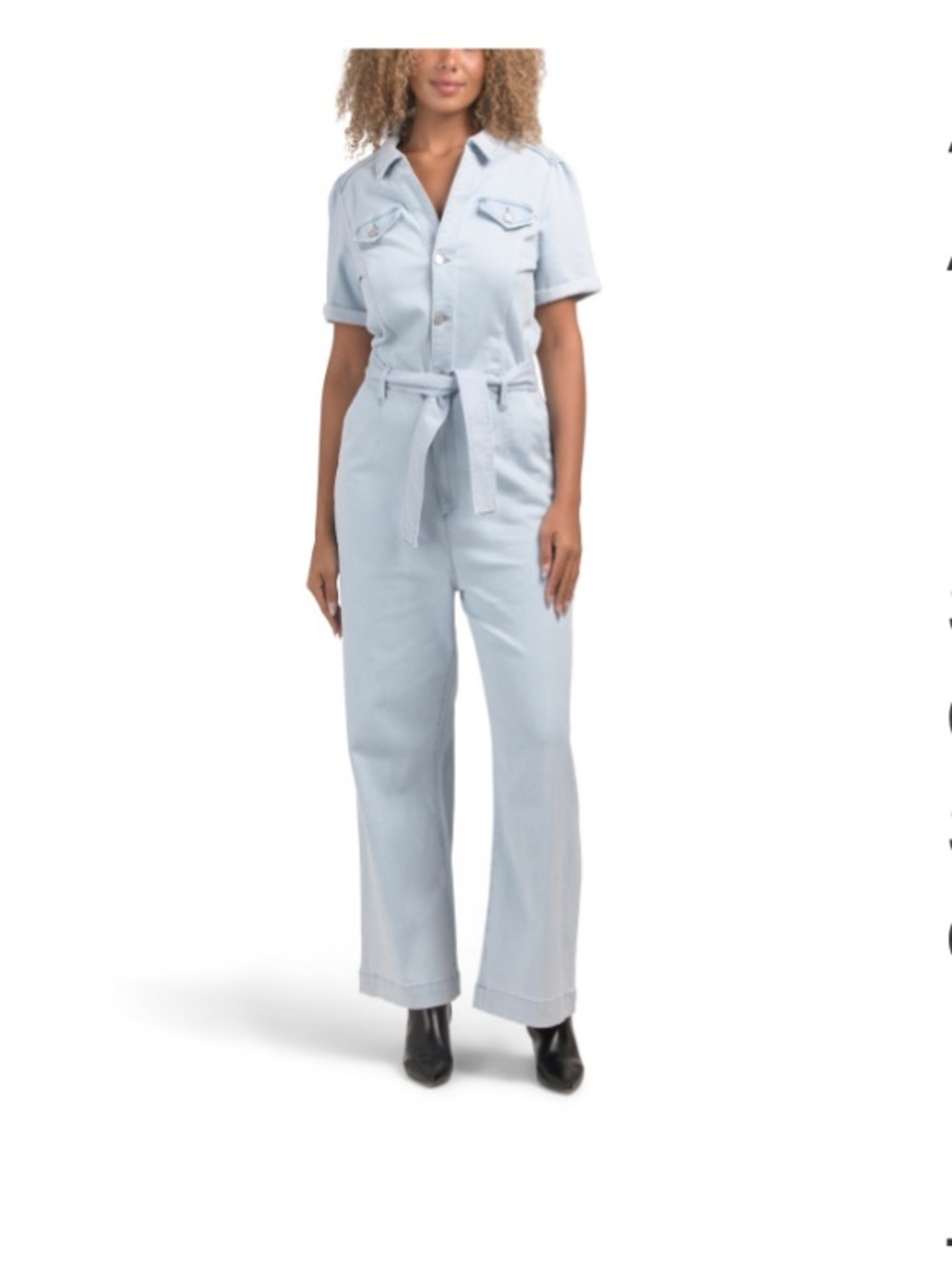 NWT PAIGE Anessa Short Sleeve Jumpsuit Self Belt